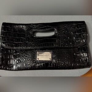 Nine West Black Croc-Embossed Tote